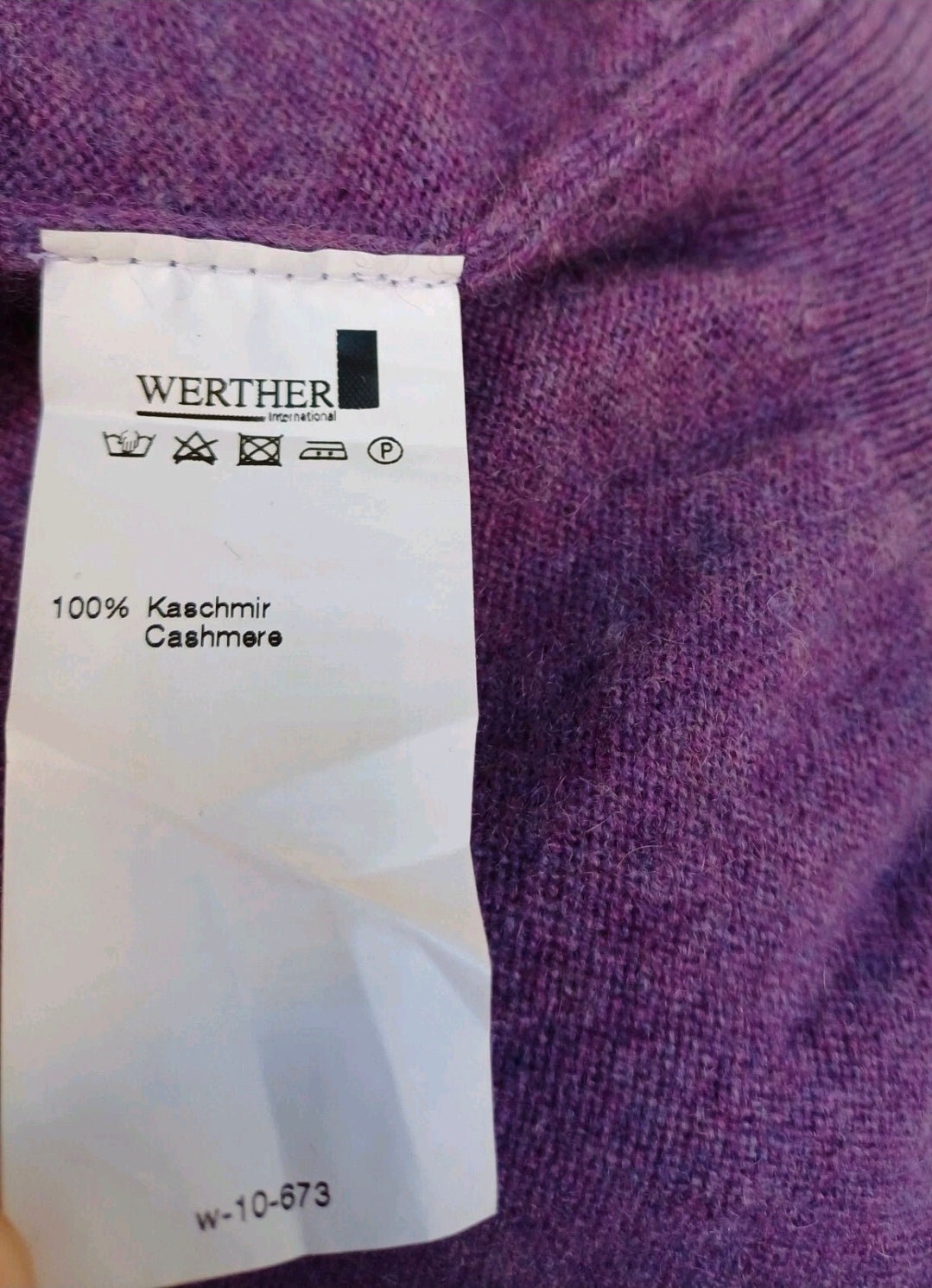 Werther Pure Cashmere Long Sleeve V-Neck Sweater Jumper Size 56/Mens 2XL