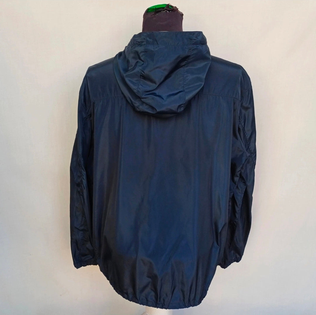 Prada SGH466 NylonPU Resin Coated Hooded Jacket Full Zip Coat Size 54