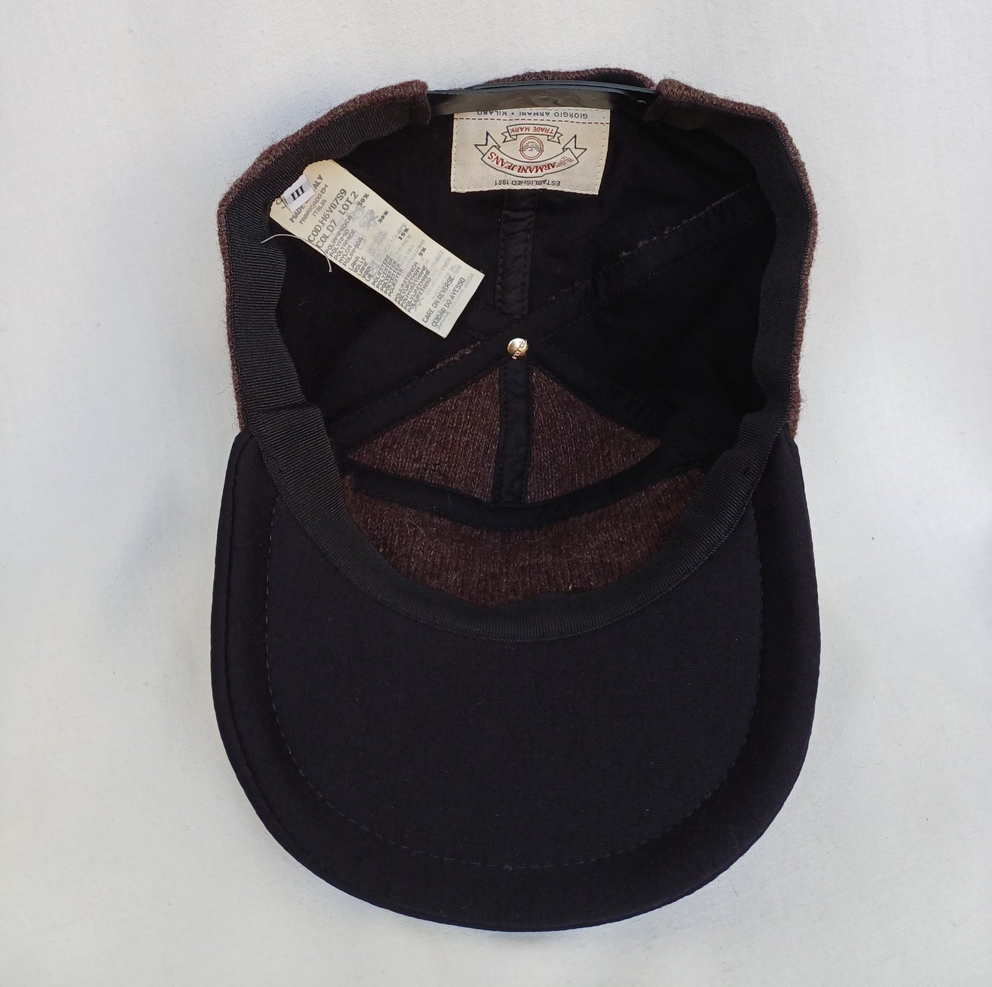 Vintage Armani Jeans 7 Panel Wool Cap/Hat Mens Medium/56 cm