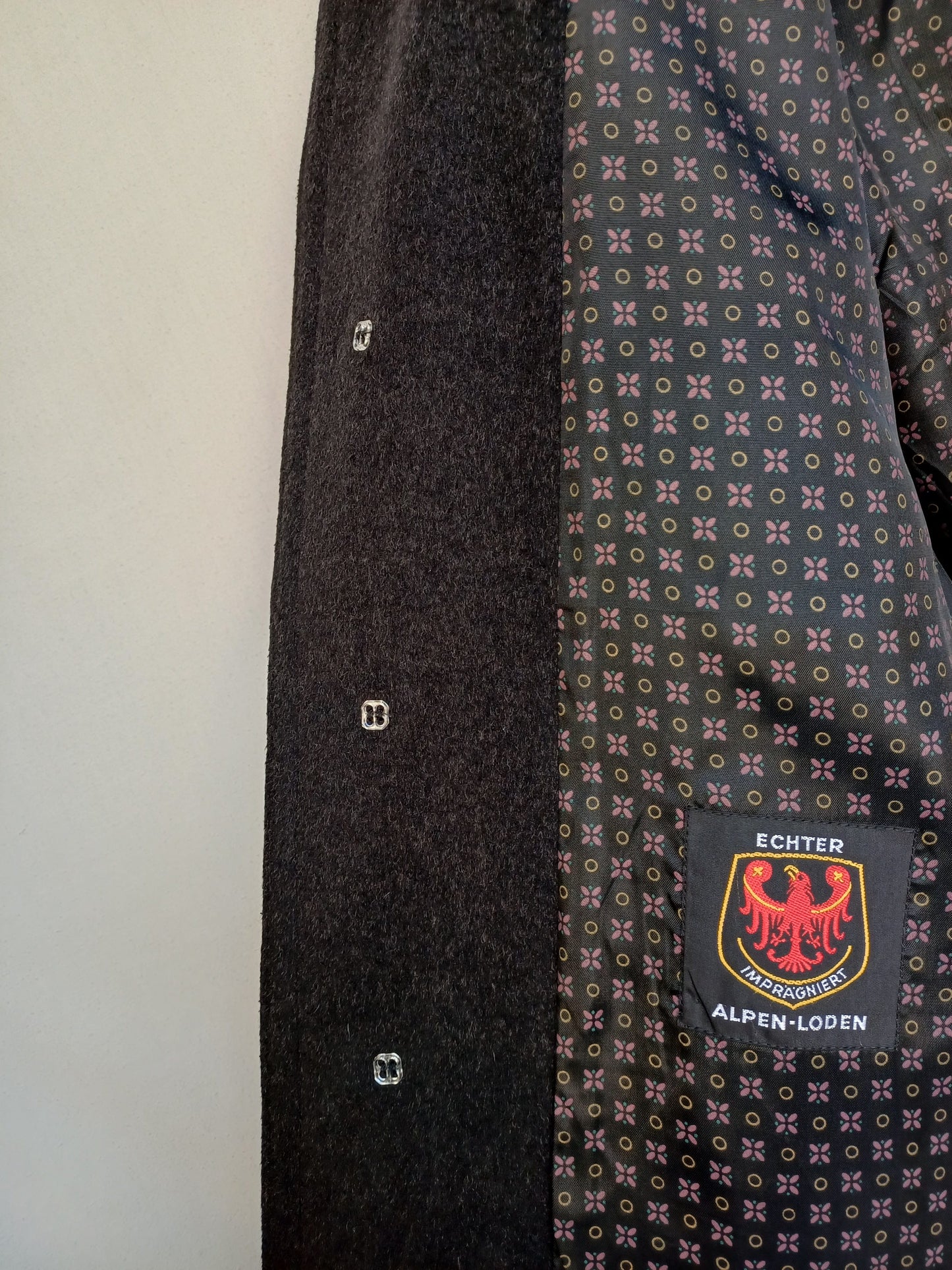 Bugatti Echter Alpen Loden Mens Wool Button Coat Long Overcoat Size EU 52/54