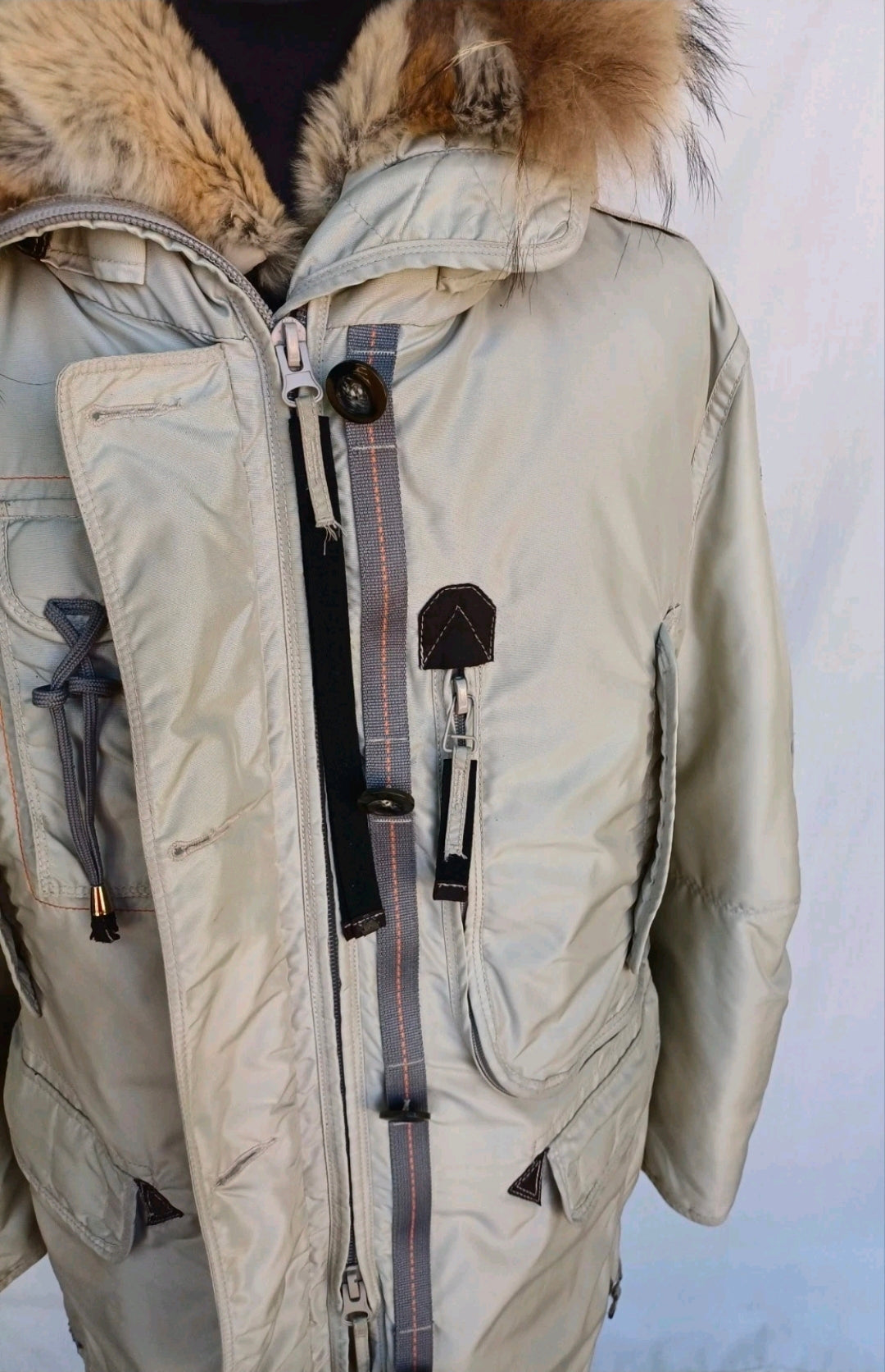 Parajumpers Masterpiece Series Womens Fur Hooded Down Parka Jacket Coat Size L