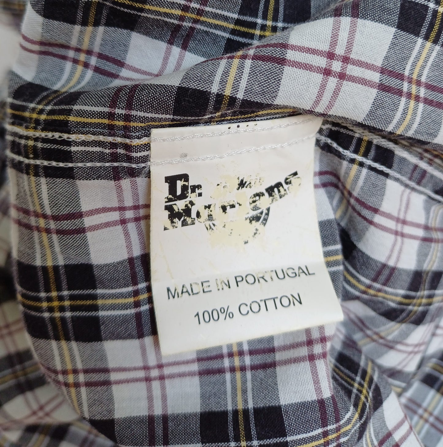 Dr. Martens 100% Cotton Plaid Button-Down Shirt Mens XL