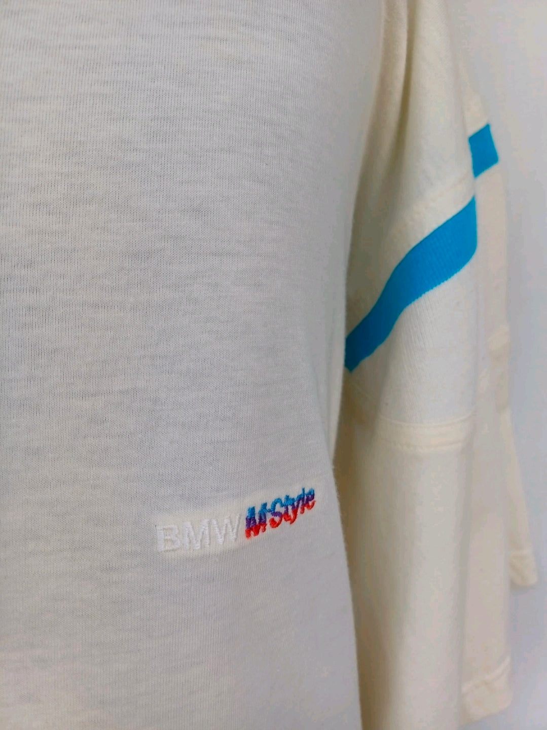Vintage 80s BMW M Style V-Neck Cotton Sweater T-Shirt Size 54/Mens L/XL