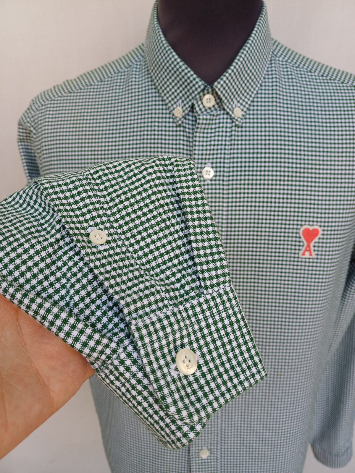 AMI Paris Gingham Cotton Plaid Button Shirt Size 40/Mens M