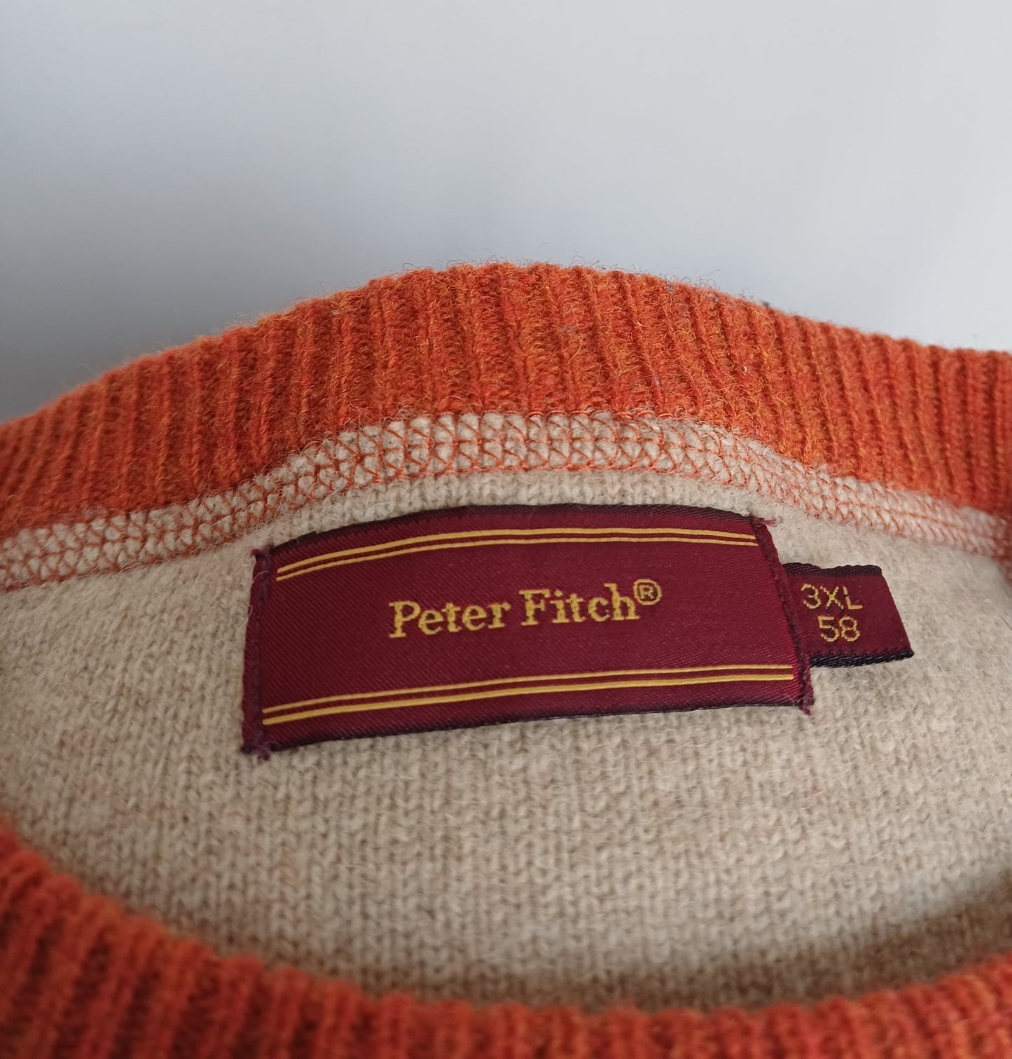 Peter Fitch Lambswool Crew Neck Sweater Jumper Size EU 58/Mens 3XL