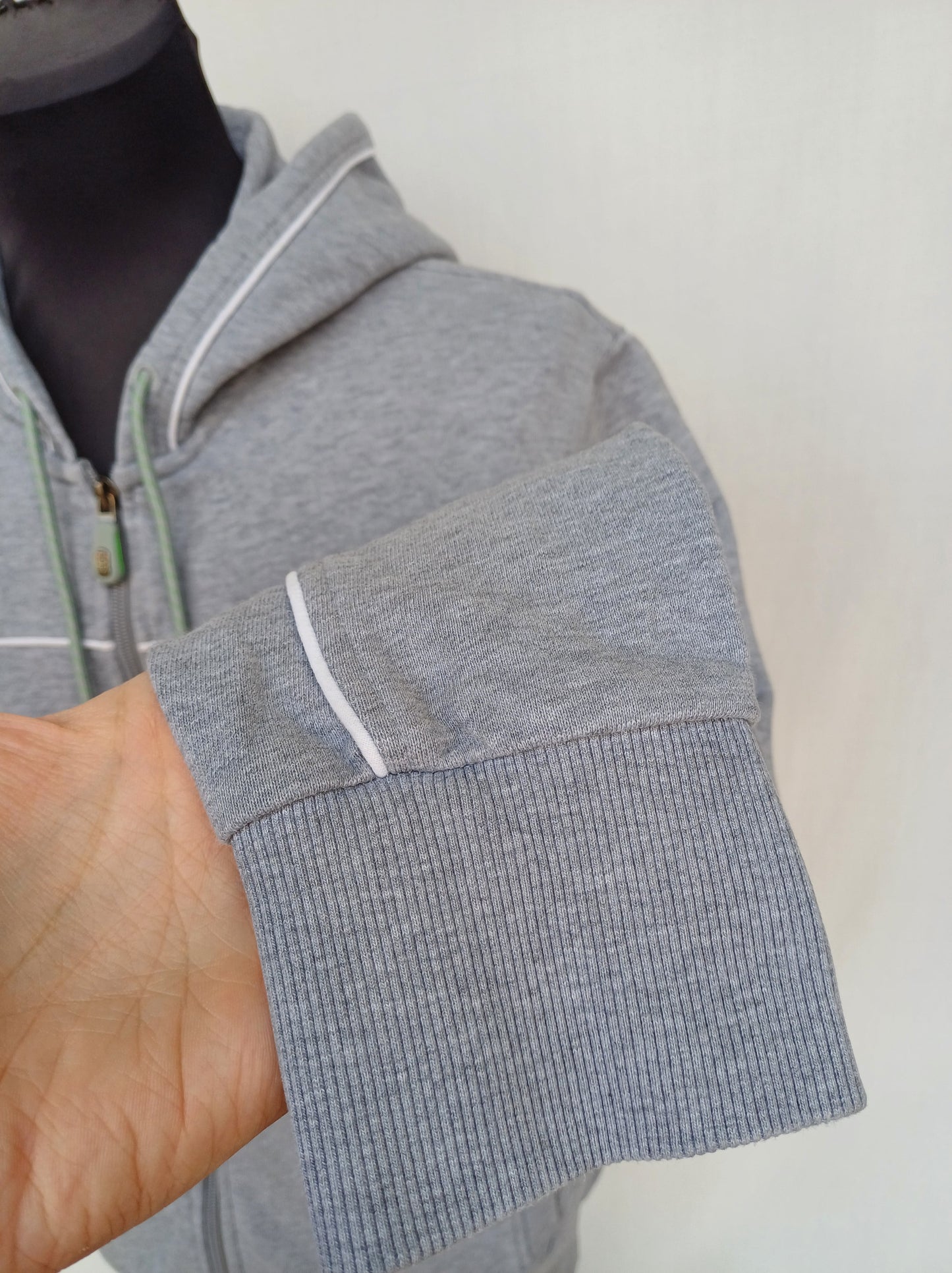 Hugo Boss Zip Cotton Pullover Hoodie Mens L/Fits M