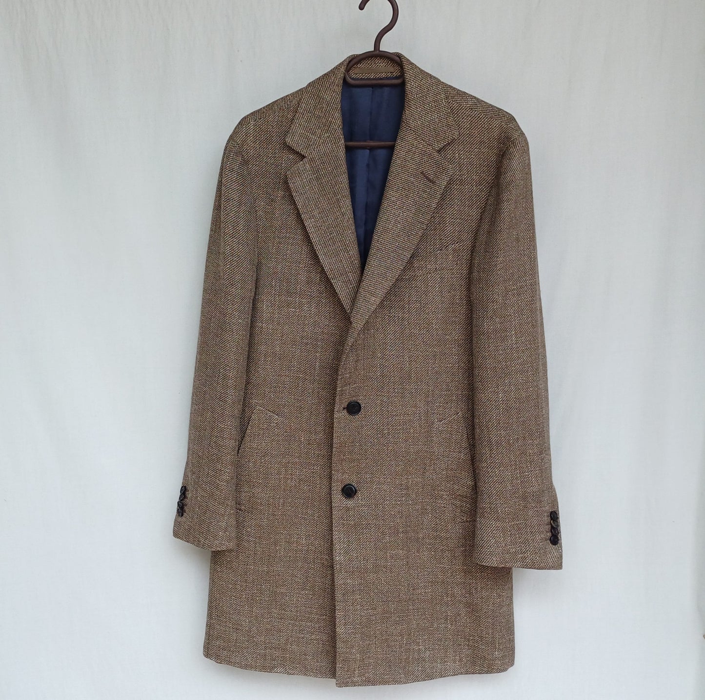 Suitsupply E.Thomas Vincenza Mens Wool/Silk/Linen Button Overcoat EU 48/US 38