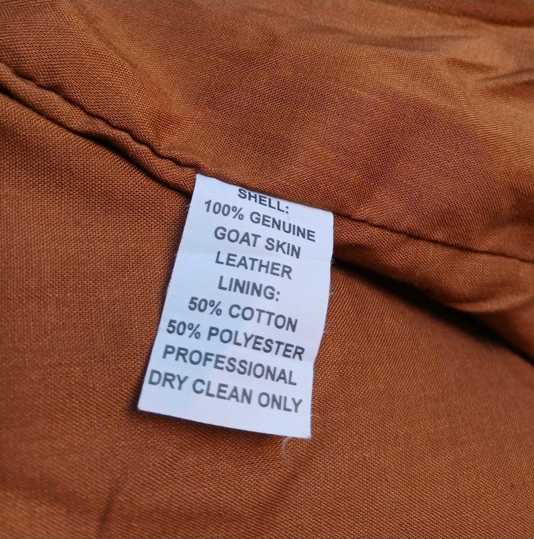 New Without Tags US Wings A-2 Goat Skin Leather Flight Bomber Jacket Dark Brown Mens 2XL