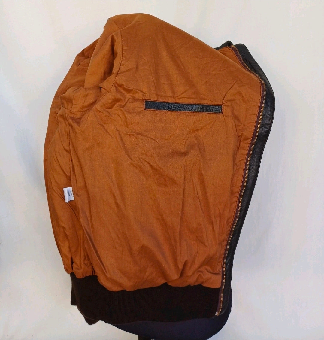 New Without Tags US Wings A-2 Goat Skin Leather Flight Bomber Jacket Dark Brown Mens 2XL