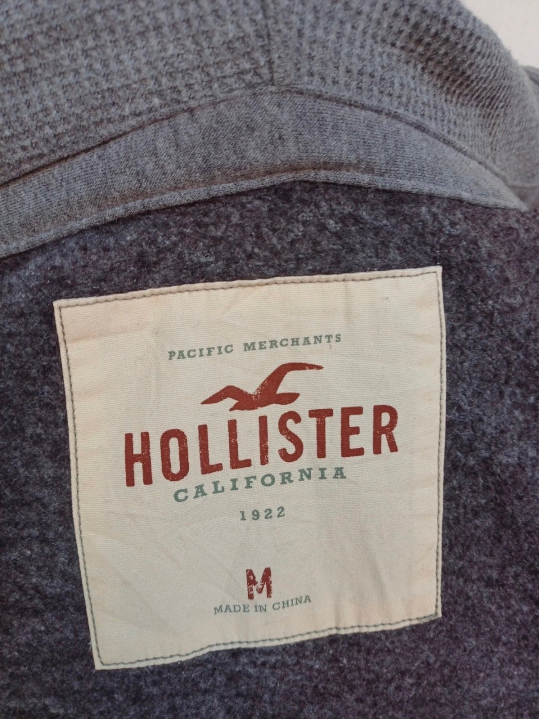 Hollister Spell Out Zip Hoodie Pocket Sweatshirt Mens M