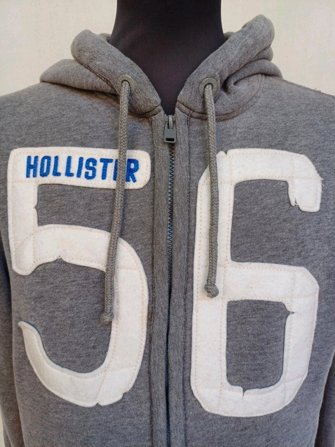 Hollister Spell Out Zip Hoodie Pocket Sweatshirt Mens M
