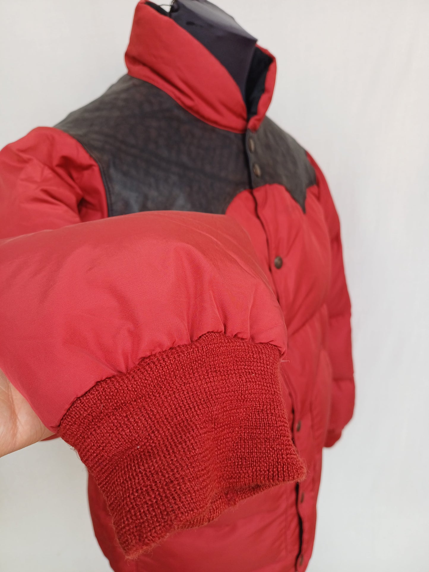 Vintage Double Ralph Lauren RRL Leather Quilted Down Puffer Jacket Mens S