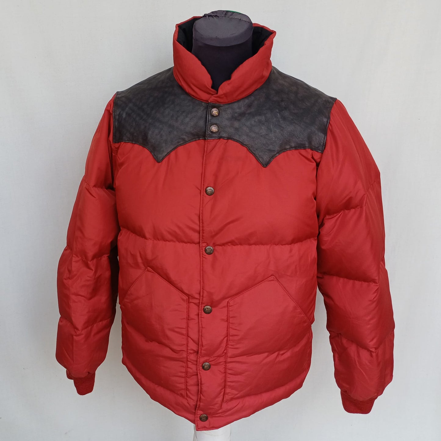 Vintage Double Ralph Lauren RRL Leather Quilted Down Puffer Jacket Mens S