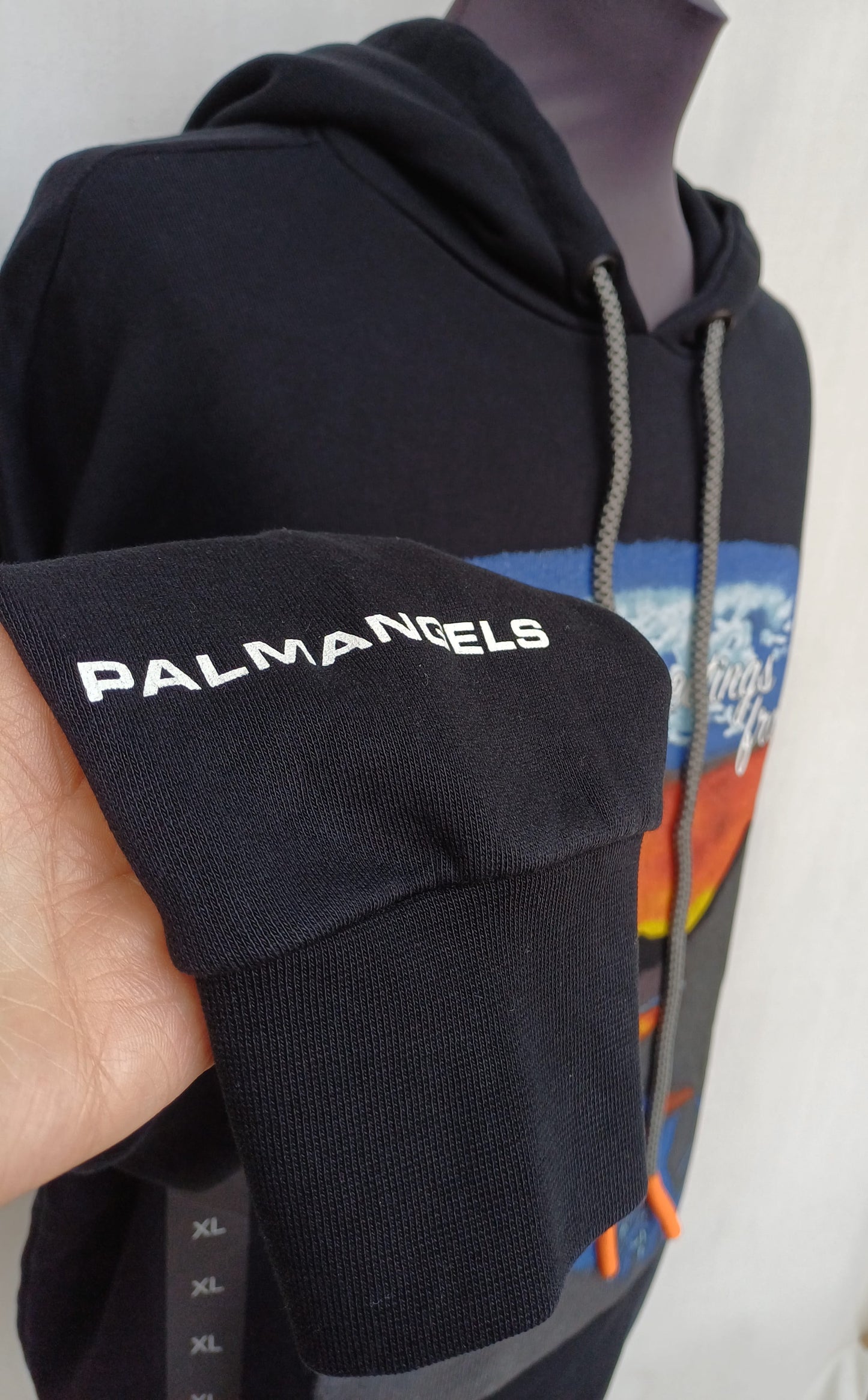 Palm Angels Greetings From All Over Pullover Hoodie Mens M Oversized