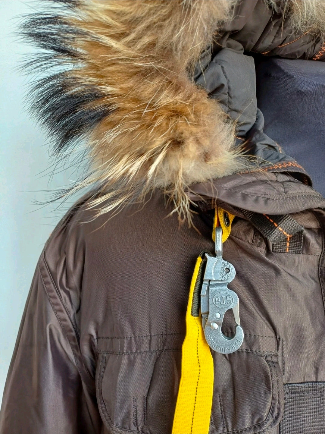 Parajumpers Real Fur Bomber Down Jacket W/Removable Lining Mens M