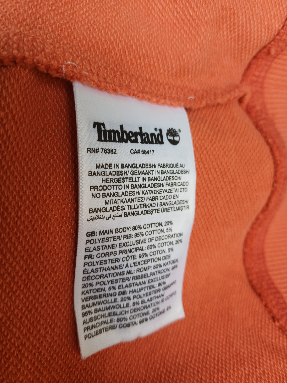 New Without Tags Timberland Regular Fit Crew Neck Sweatshirt Mens L