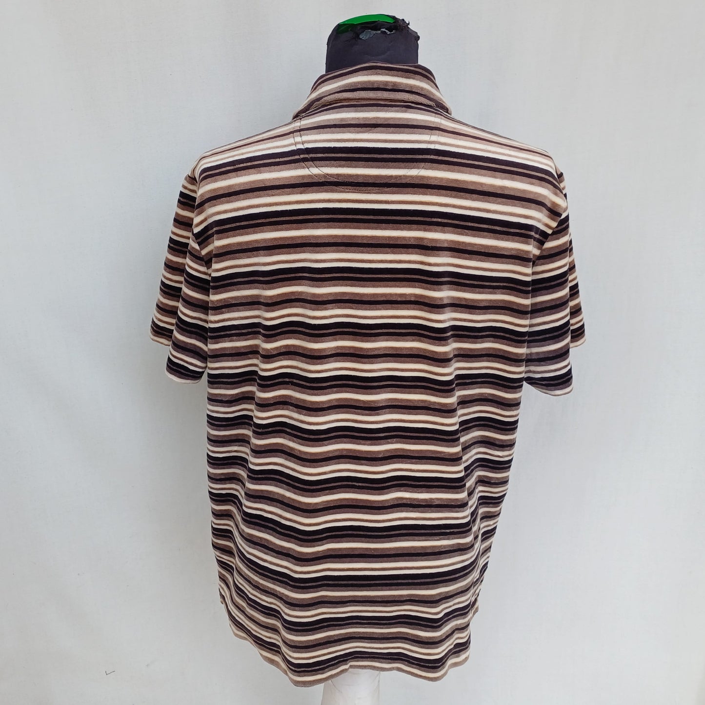 Vintage 90s Guess Jeans Velour button Striped Shirt Mens M