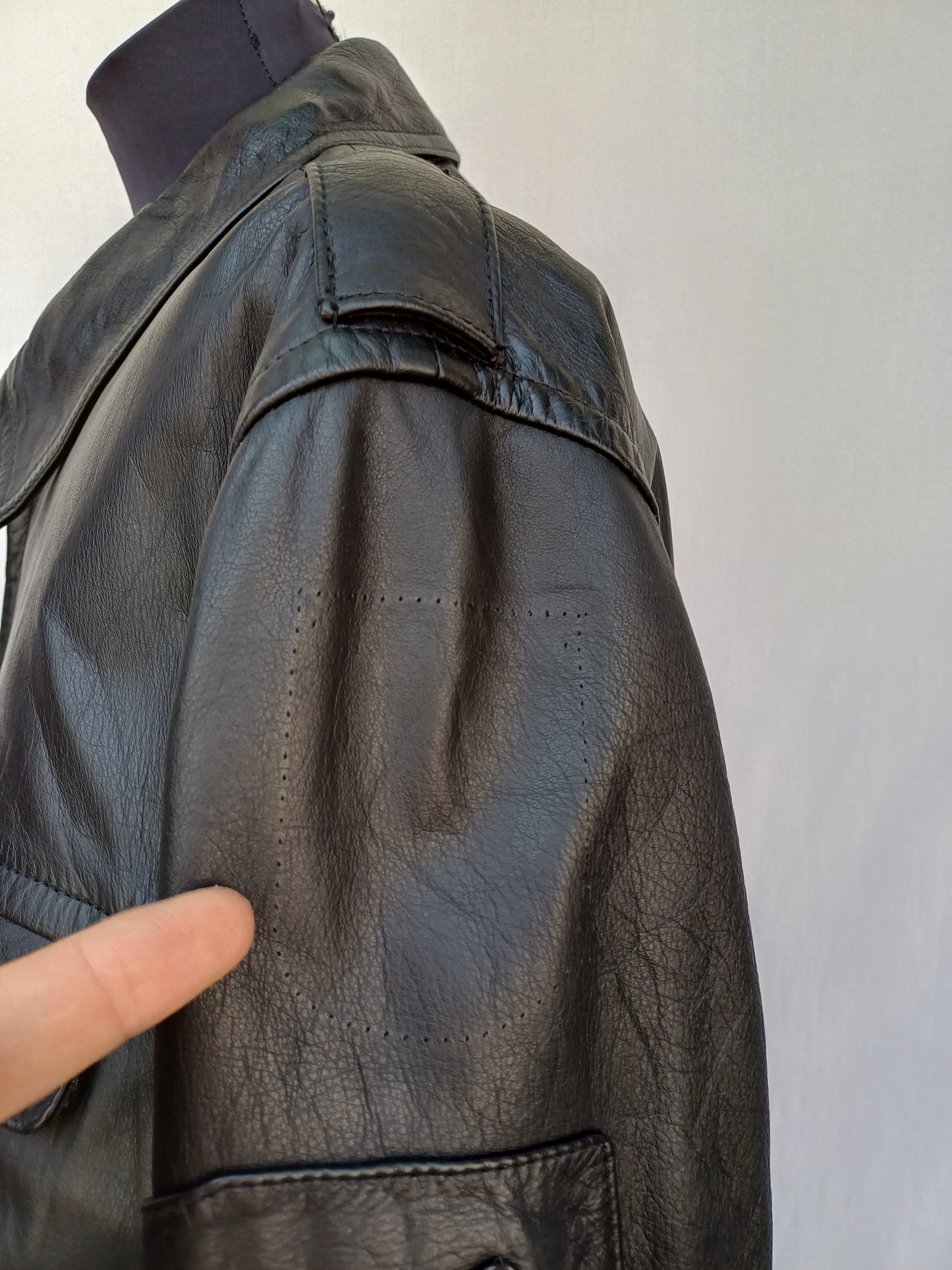 Vintage 1992 German Police Real Leather Jacket With Removable Fleece Lining Mens 2XL
