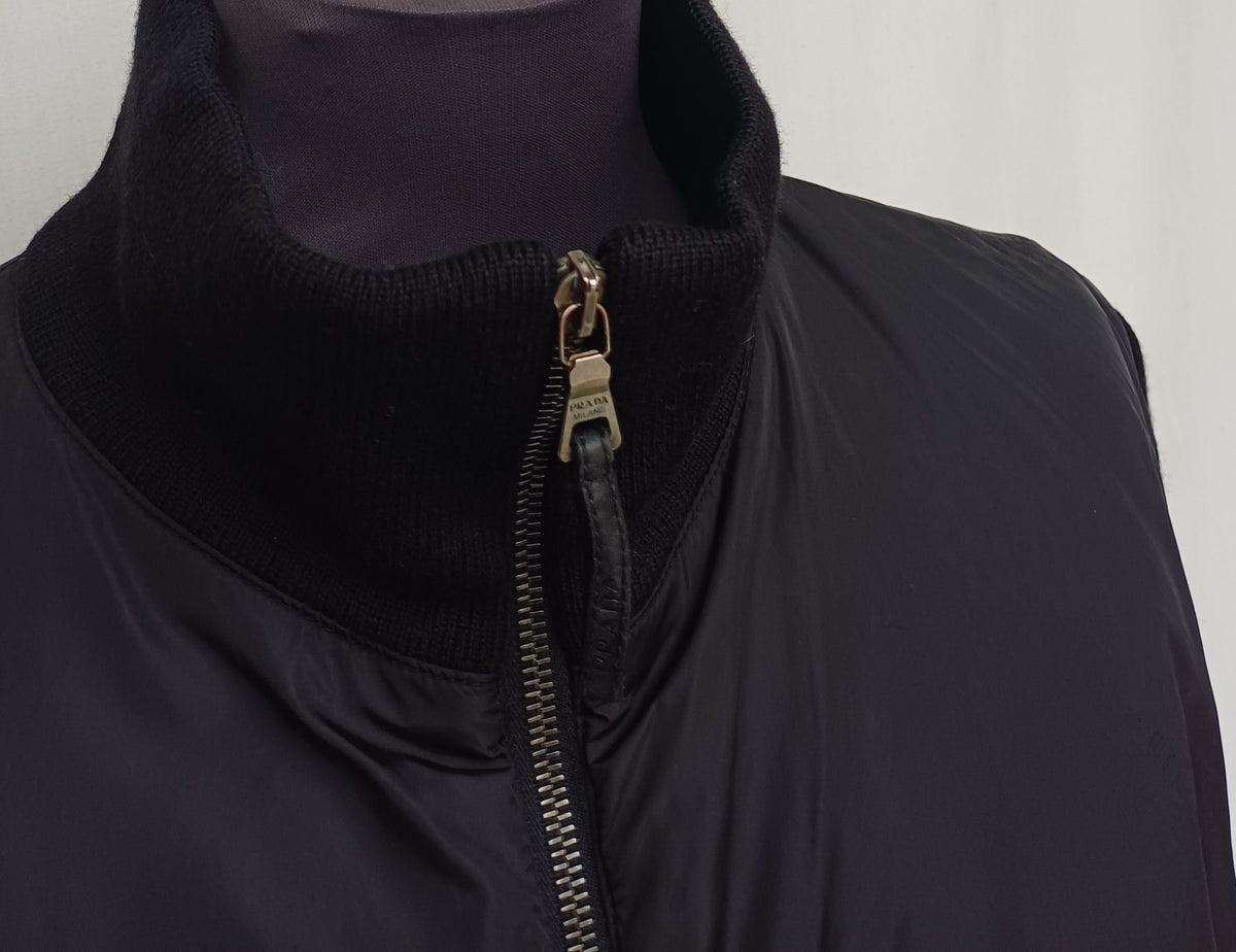 Vintage Prada Hybrid Wool/Nylon Zip-Up Cardigan Size 54