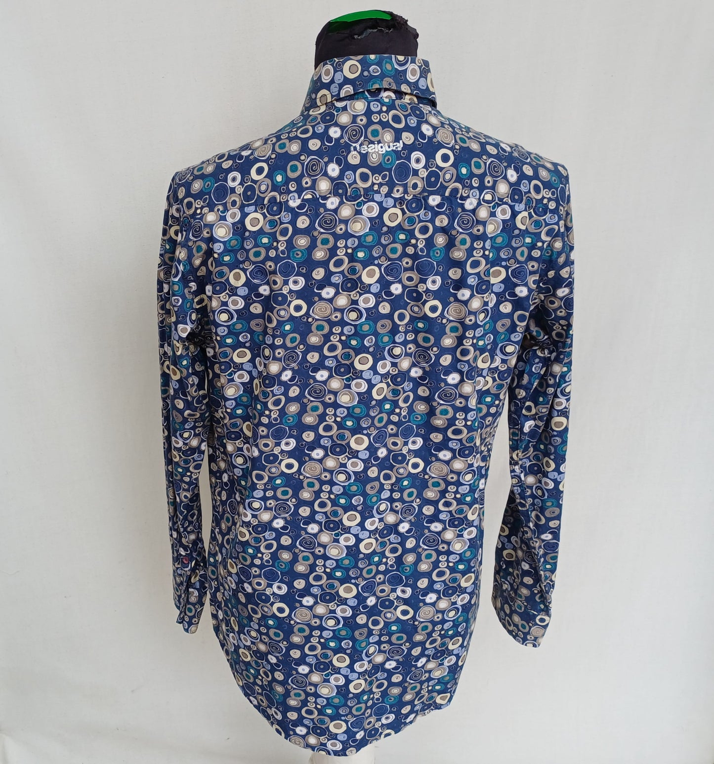 Desigual Regular Fit All Over Circle Cotton Button-Up Shirt Mens S