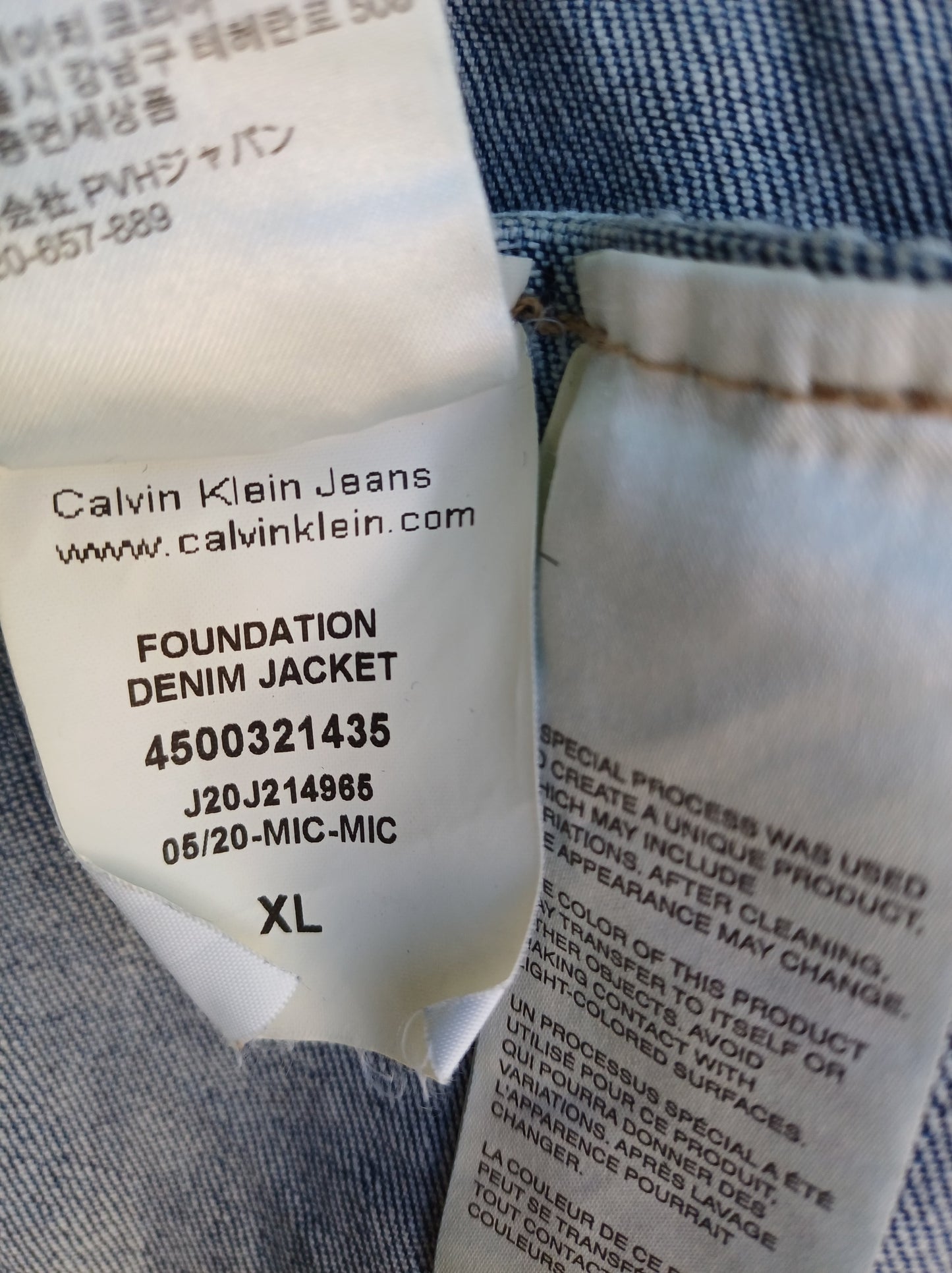 Calvin Klein Jeans Foundation Trucker Denim Jacket Mens XL