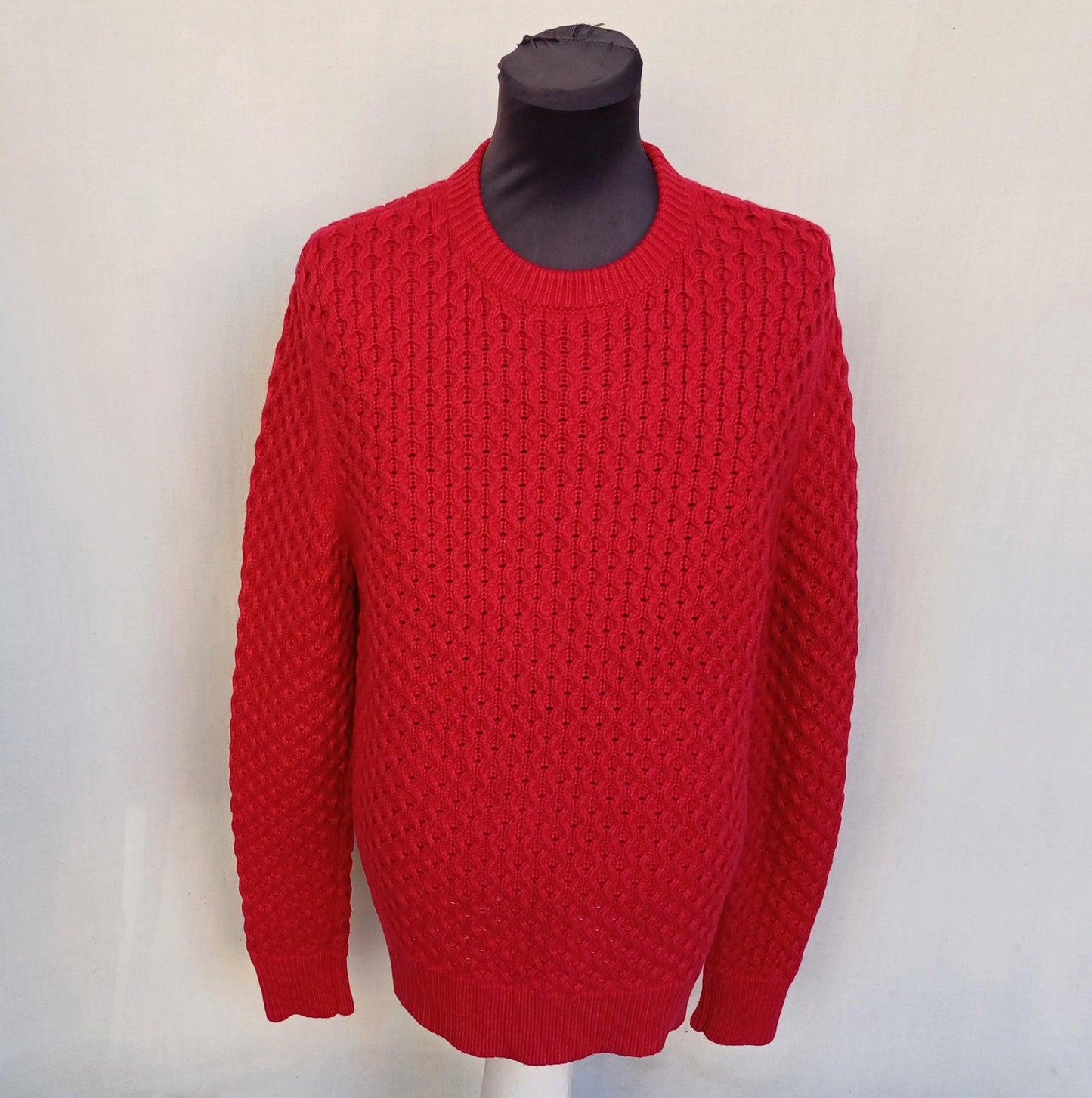 Calvin Klein Wool Crew Neck Knit Pullover Sweater Mens L