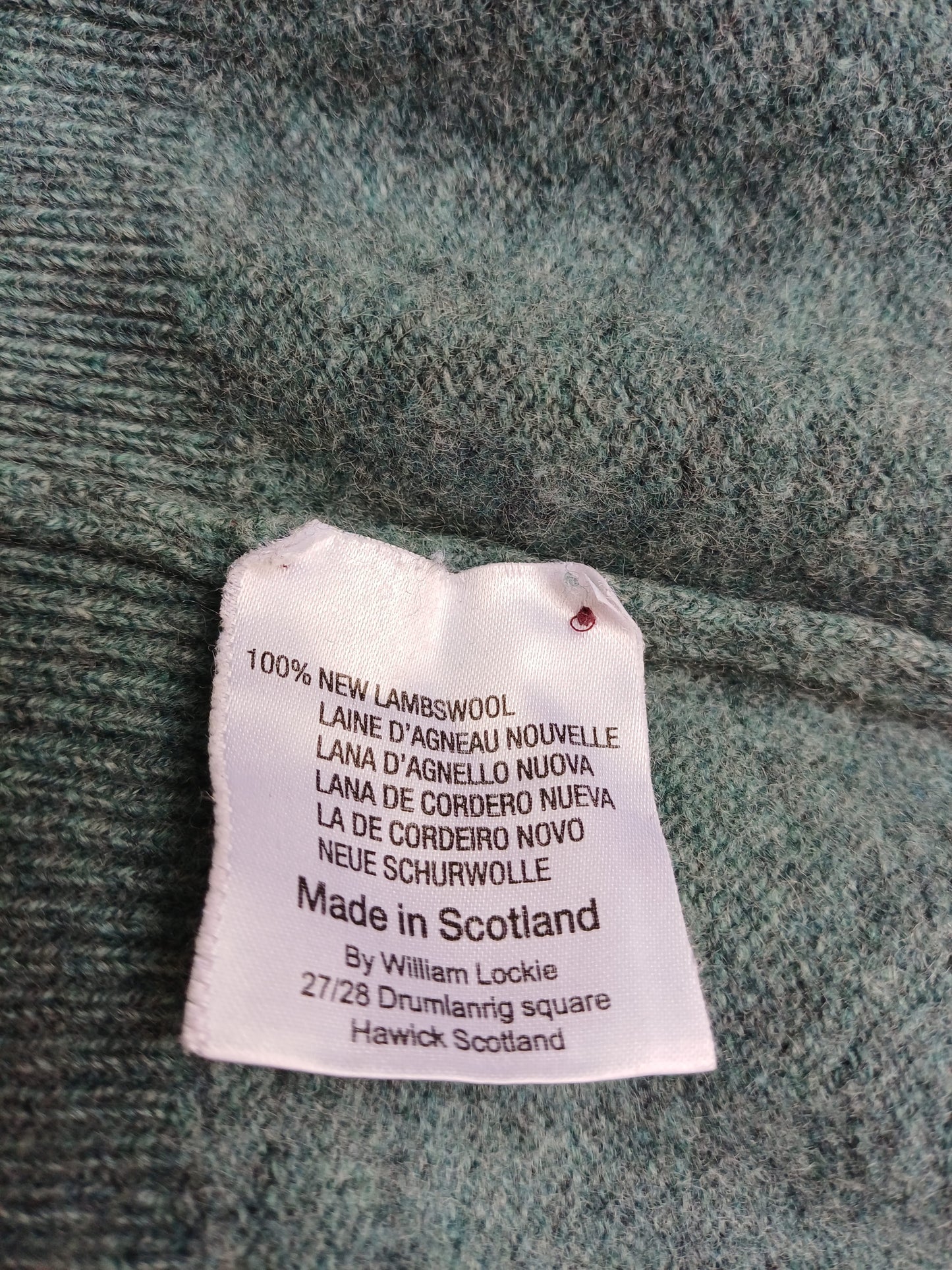 William Lockie Lambswool Crew Neck Sweater Scotland Jumper Mens L