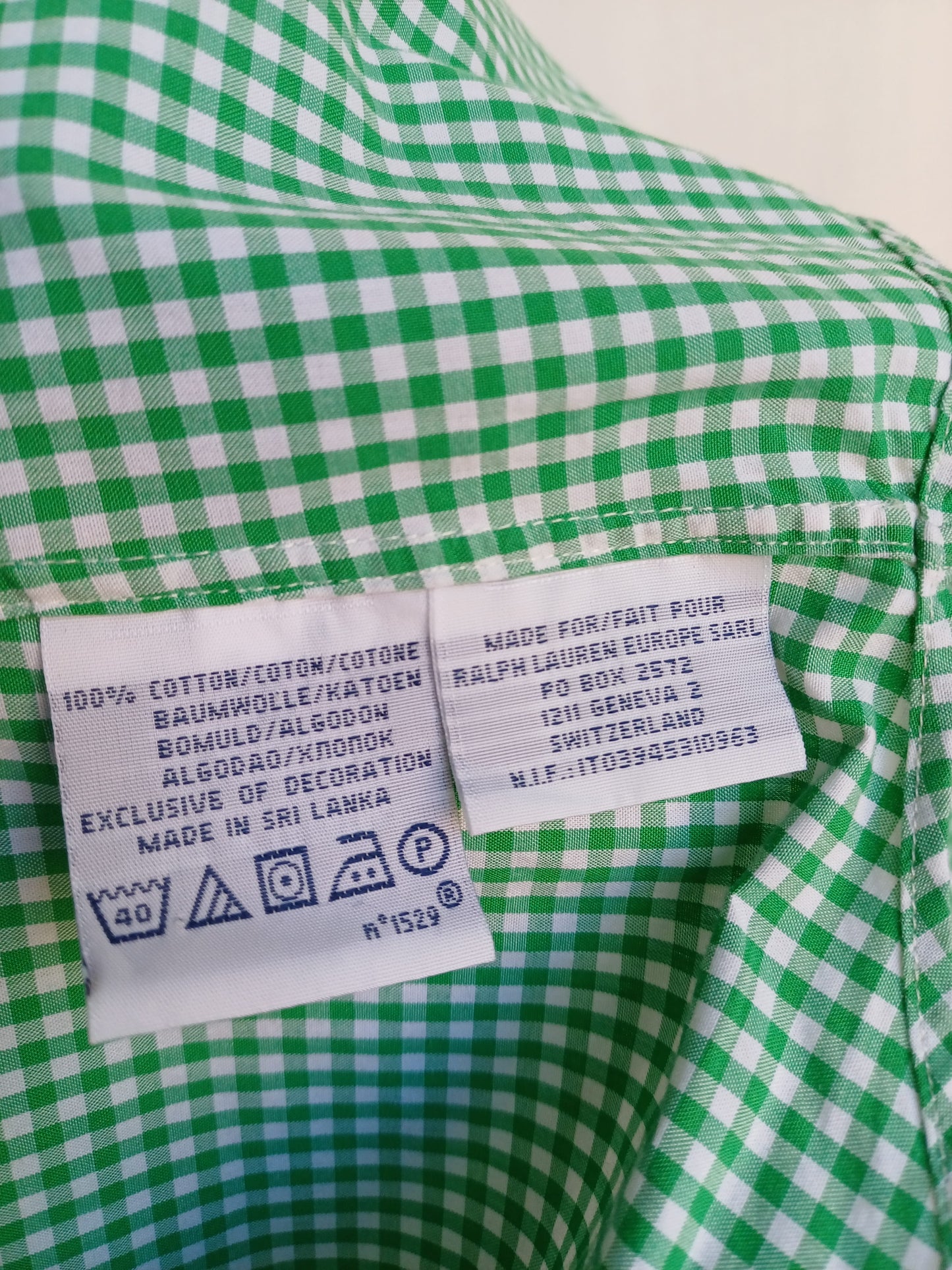 Ralph Lauren Custom Fit button Down Check Shirt Mens S