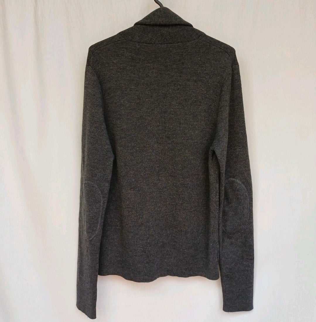 Kenzo Shawl Neck Pure Wool Button Cardigan Pockets Sweater Mens L