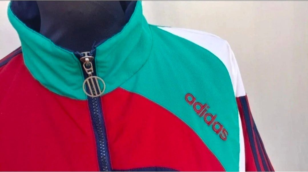Vintage 90s Adidas Zip Track Top Jacket Mens L Fits XL