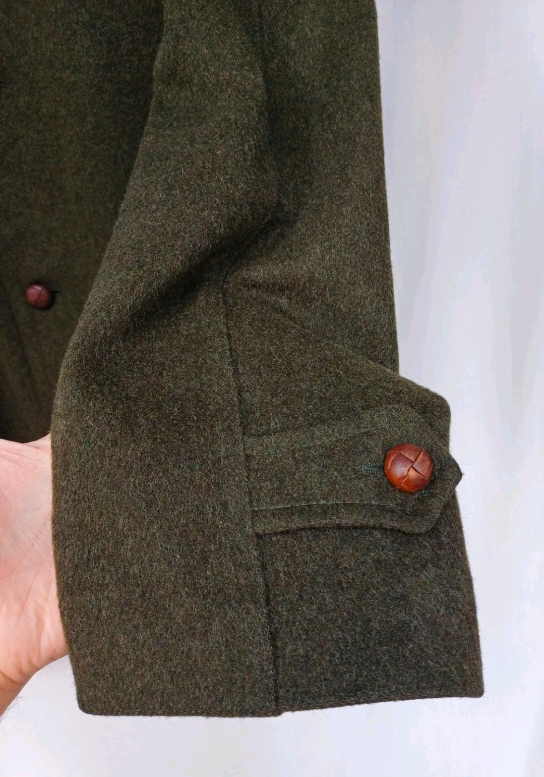 Salko Tiroler Loden Tartan Lining Mens Wool Button Coat Overcoat EU 50/US 40