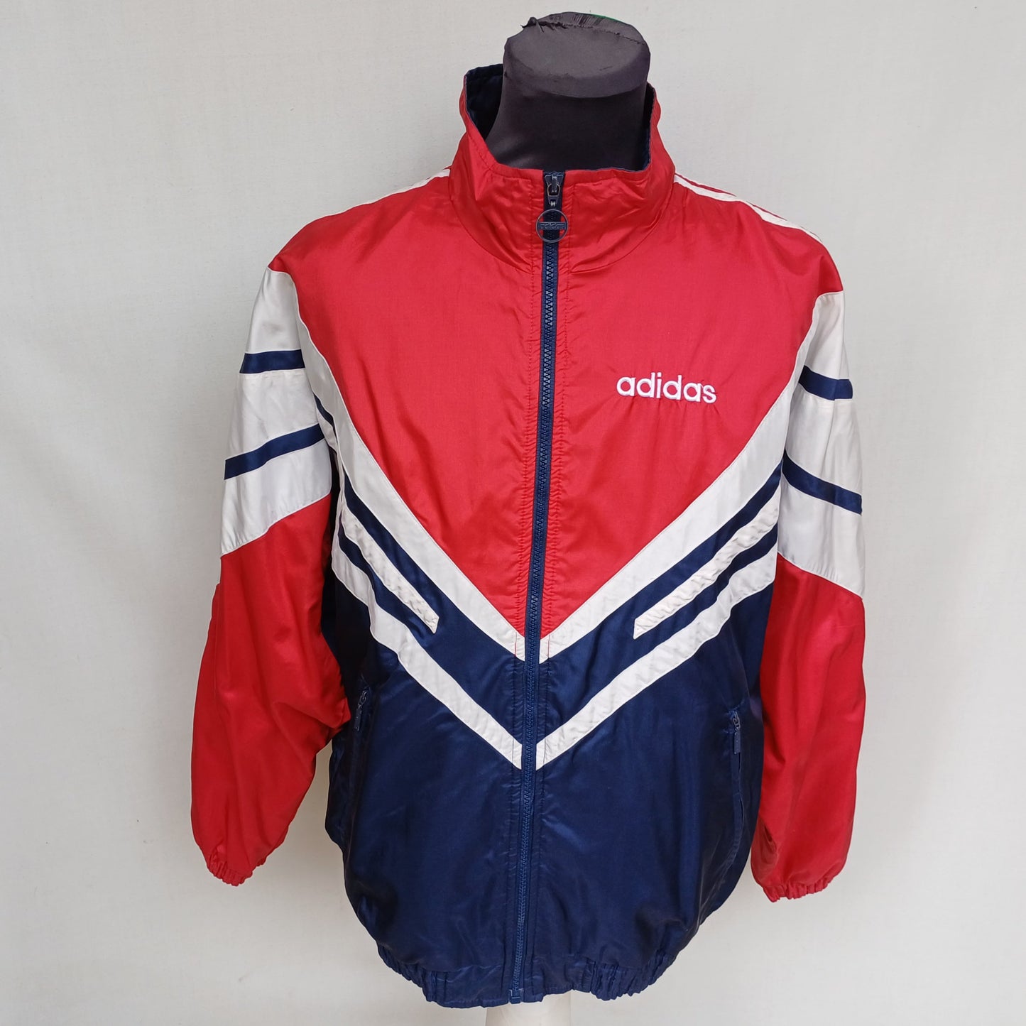 Vintage 90s Adidas Nylon Zip Track Top Jacket Mens M