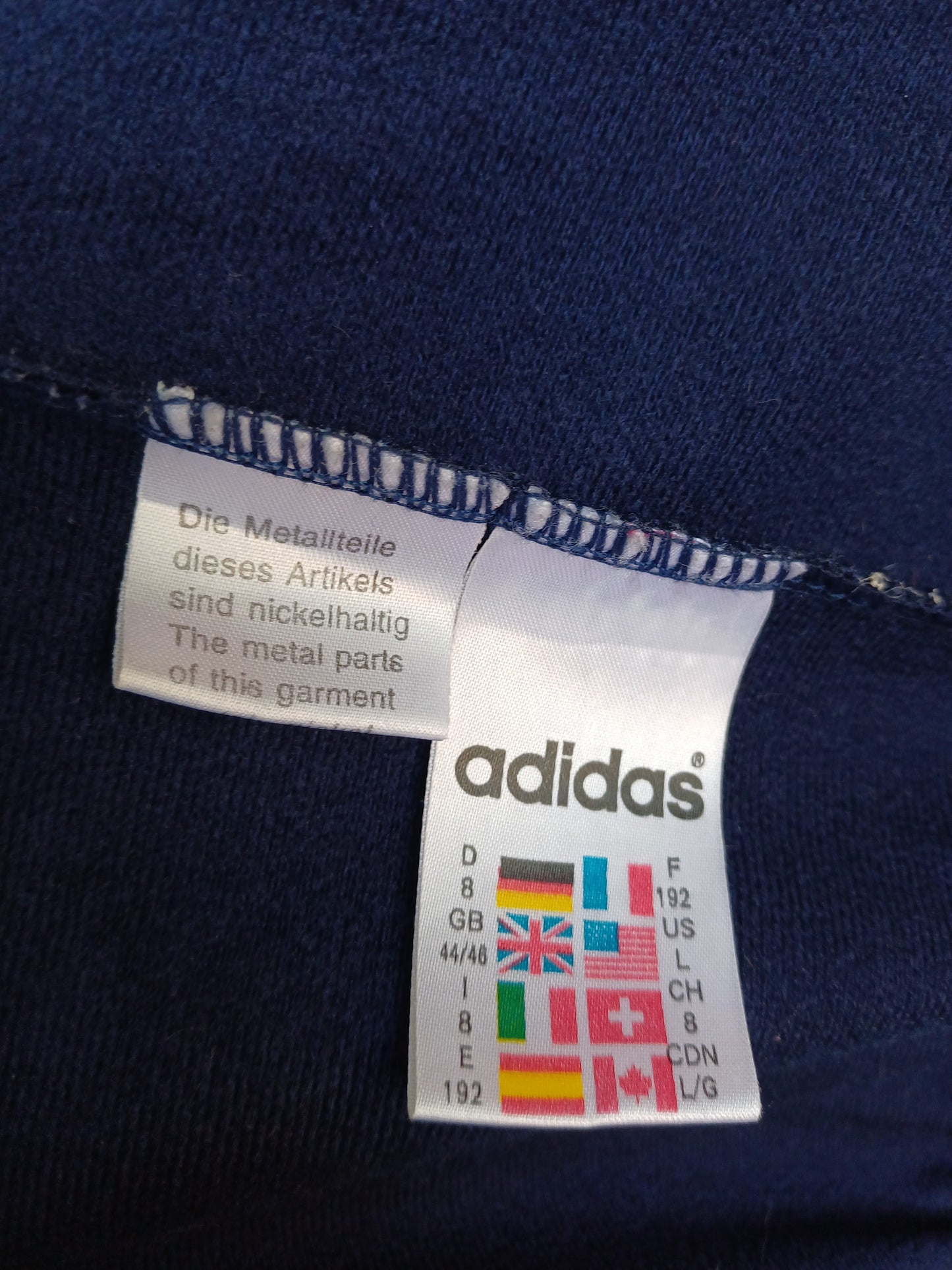 Vintage 90s Adidas Big Logo Zip Track Top Jacket Mens L