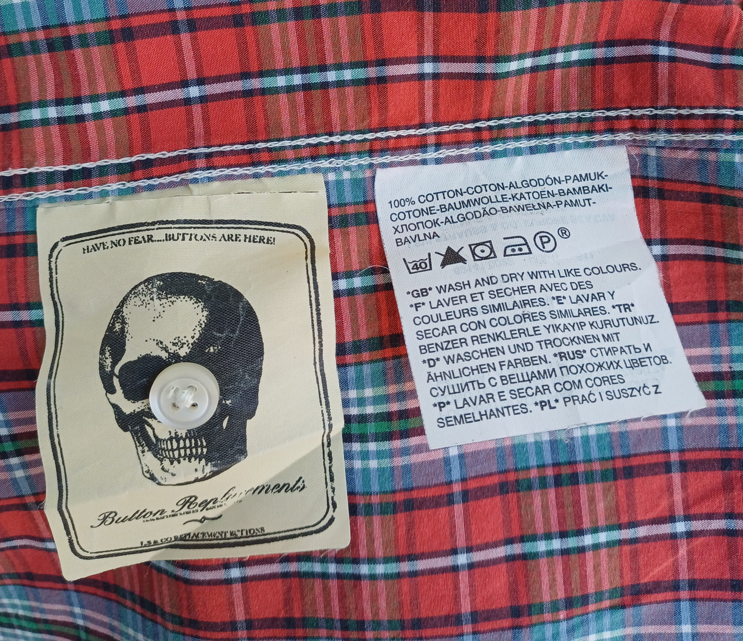 Levi Strauss Classic Fit Cotton Check Button-Up Shirt Mens L
