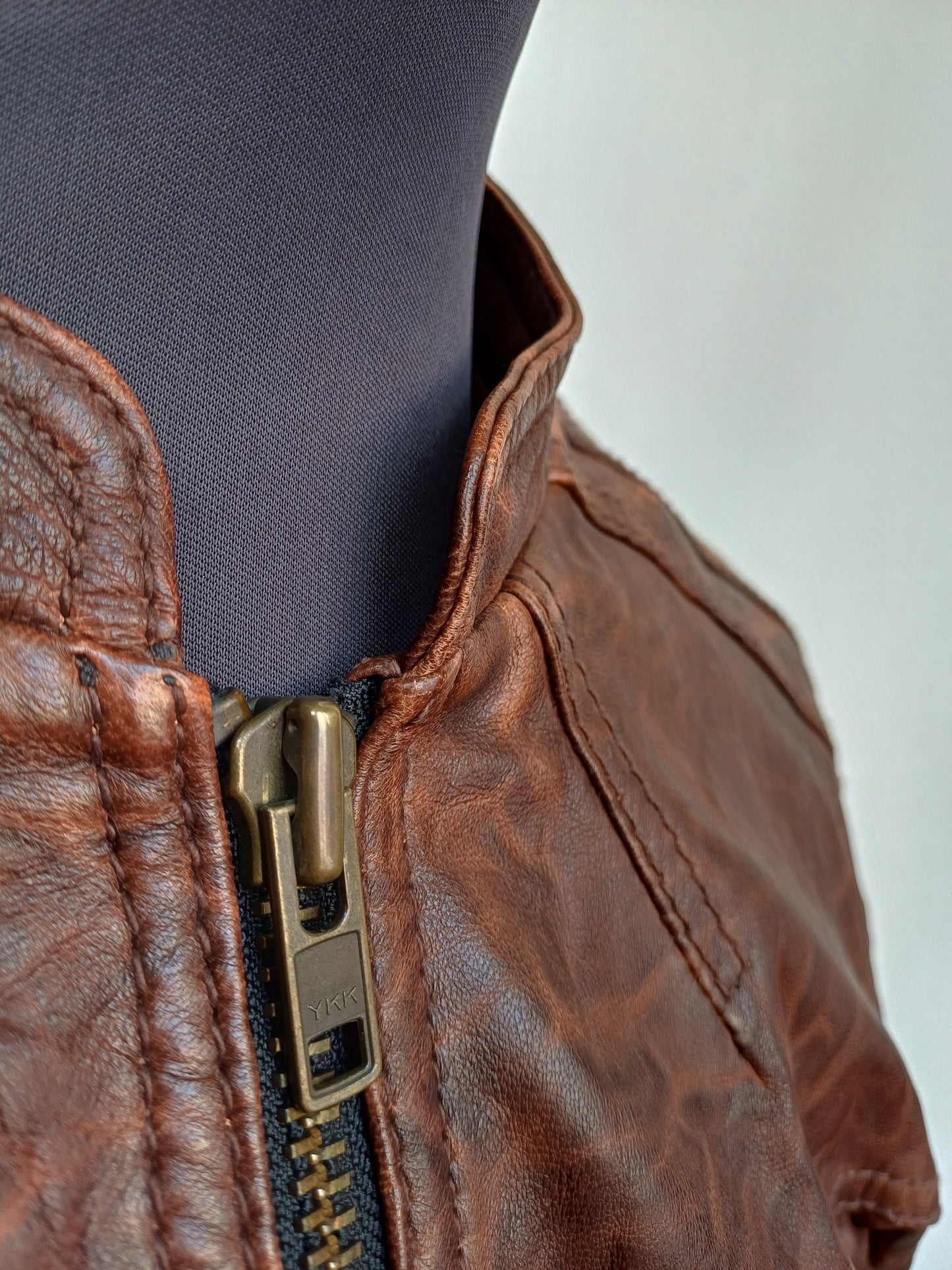 H&M Motorcycle Style Real Leather Jacket Size 48/Mens S