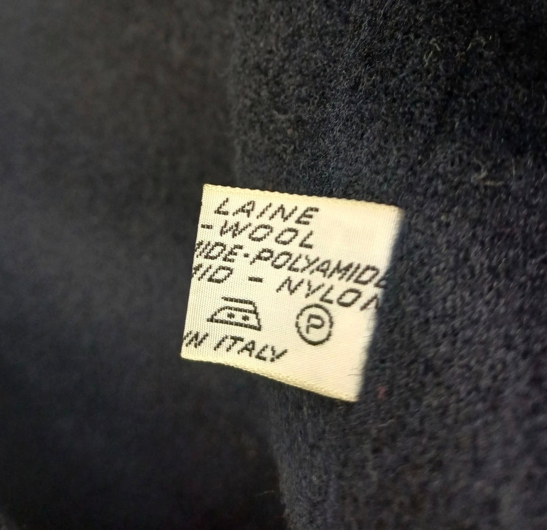 Vintage Herno Mens Wool Button Coat Long Navy Blue Overcoat EU 46/Mens S