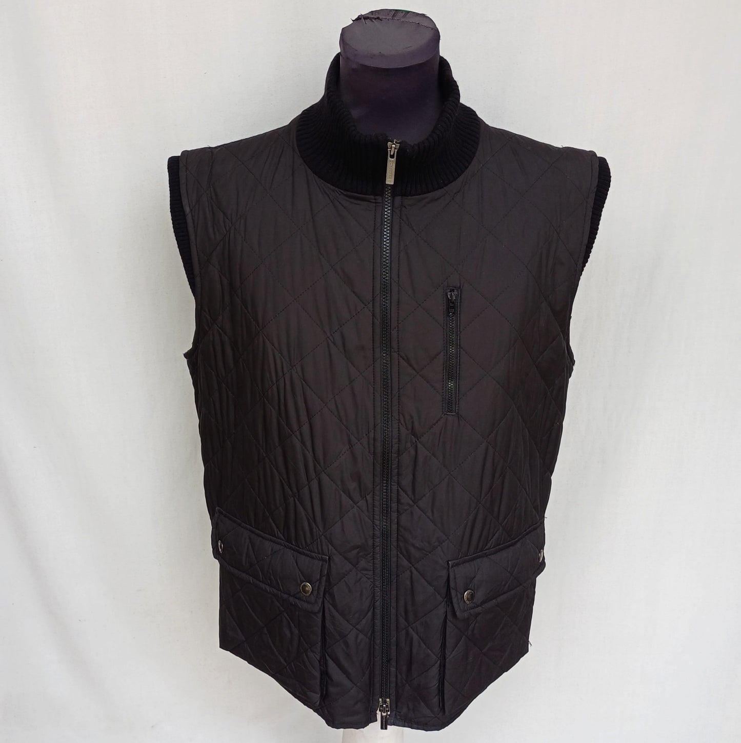 Burberry London Full Zip Quilted Vest Mens L/XL