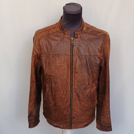H&M Motorcycle Style Real Leather Jacket Size 48/Mens S