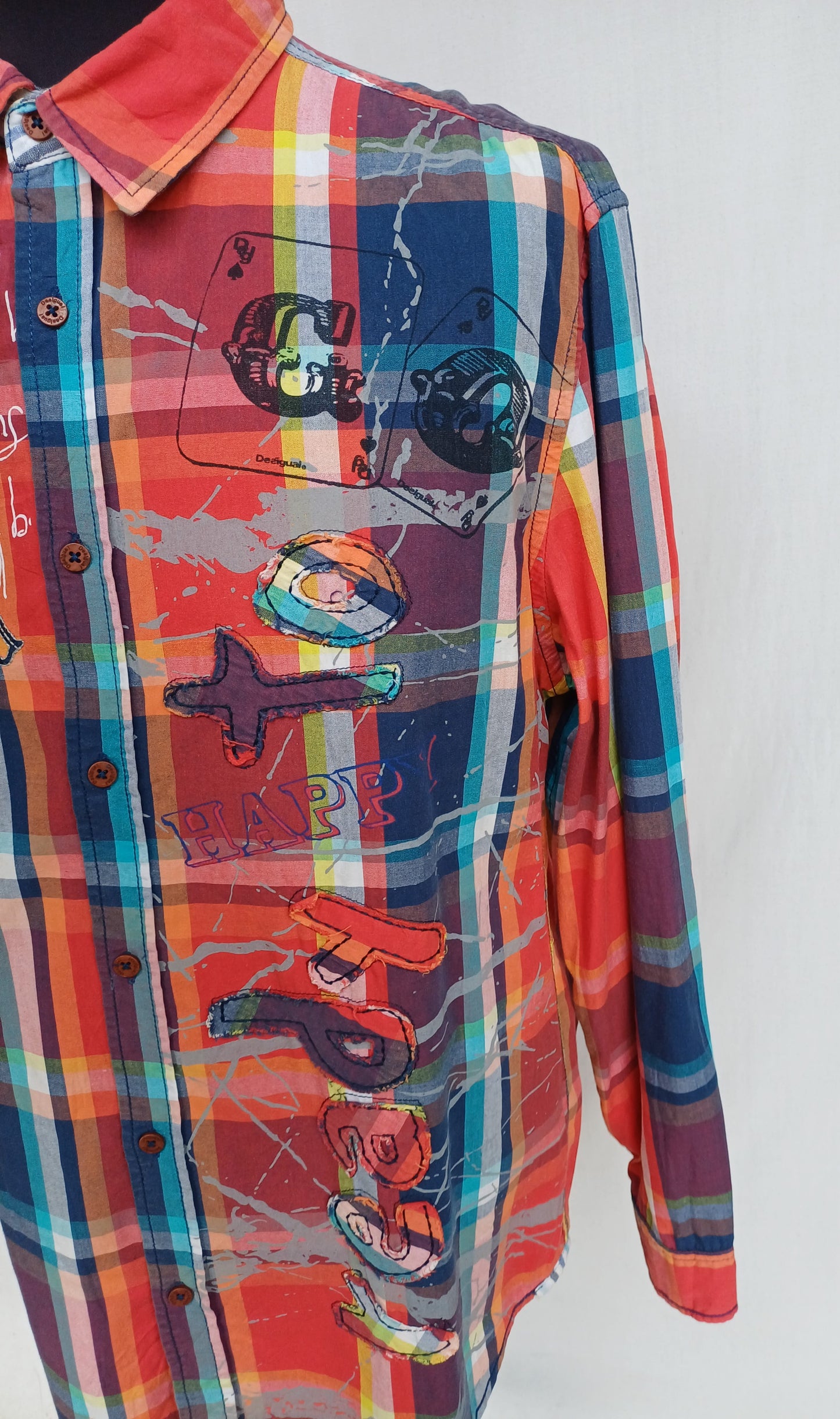 Desigual "Ready To Go" Regular Fit Cotton Button-Up Shirt Mens L