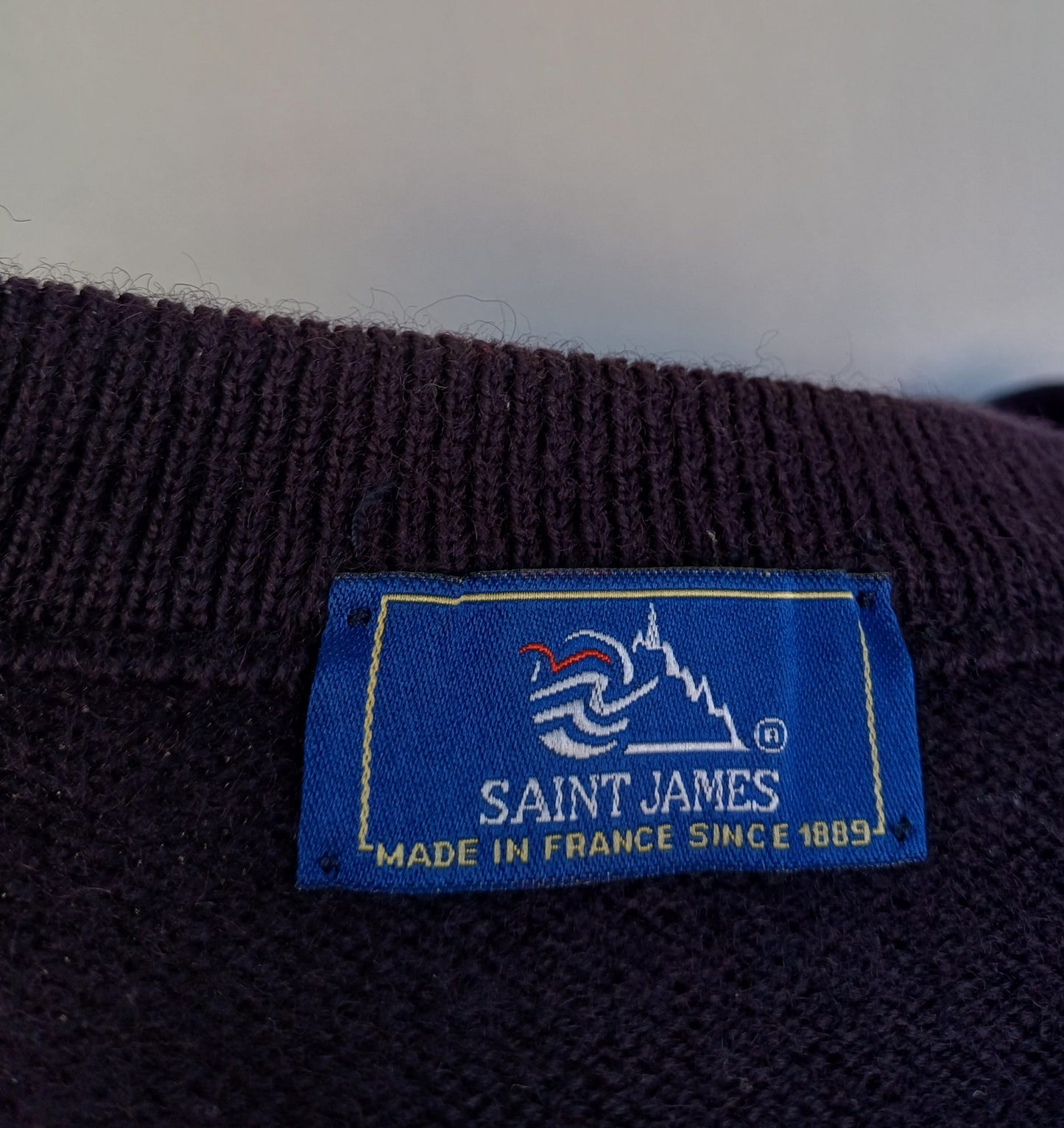 Saint James Wool Crew Neck Pullover Sweater Jumper Mens L