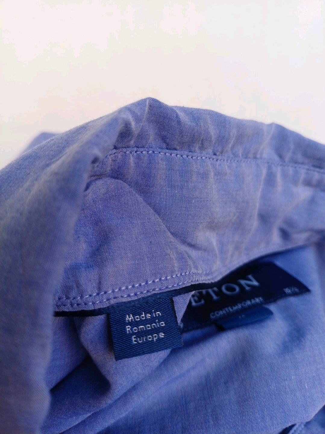 Eton Contemporary Fit Poplin Cotton/Modal L/S Button Shirt Size 39/15.5/Mens M