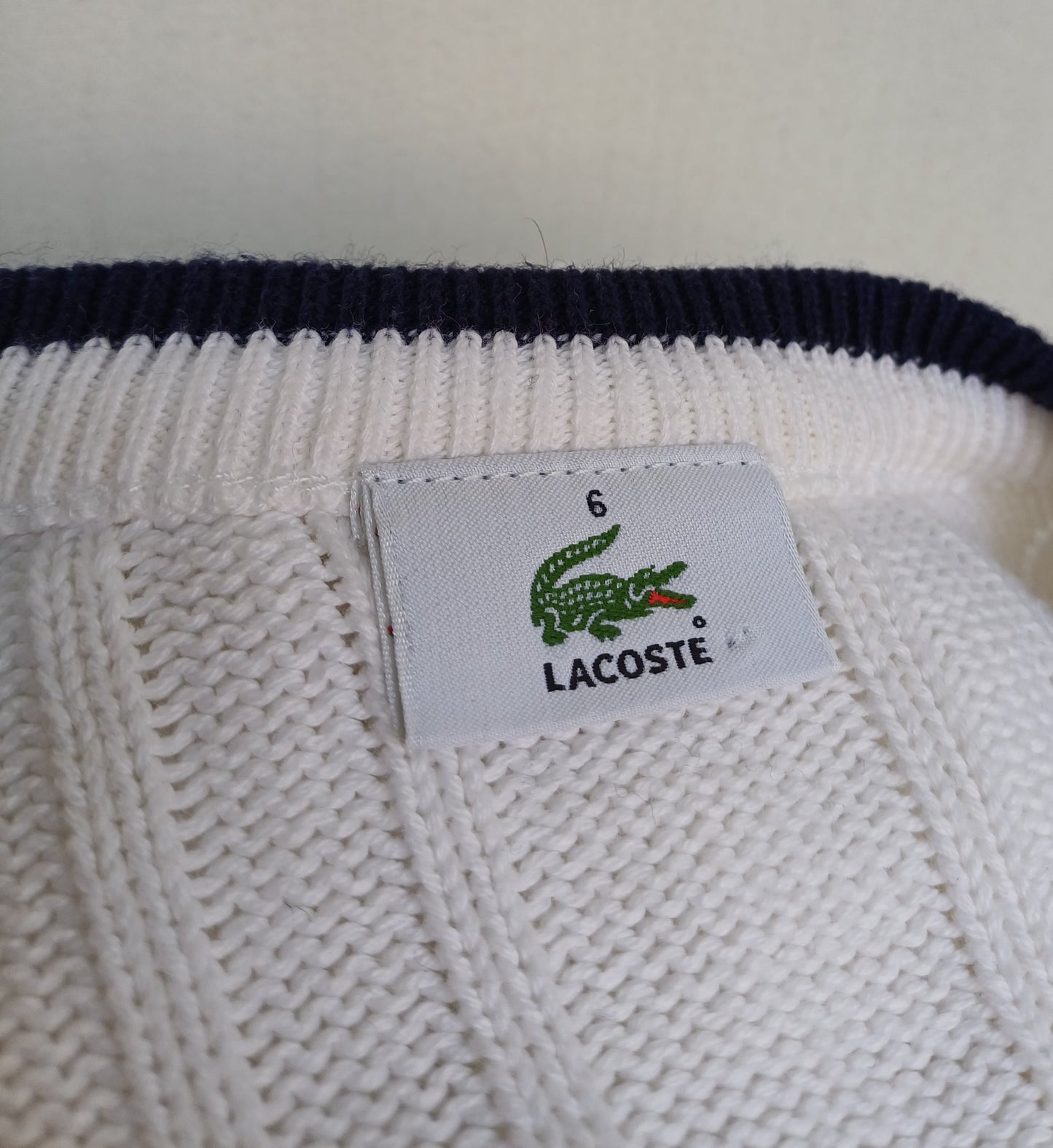 Lacoste Cotton/Acrylic Knit Vest/Sleeveless Sweater Size 6/Mens L