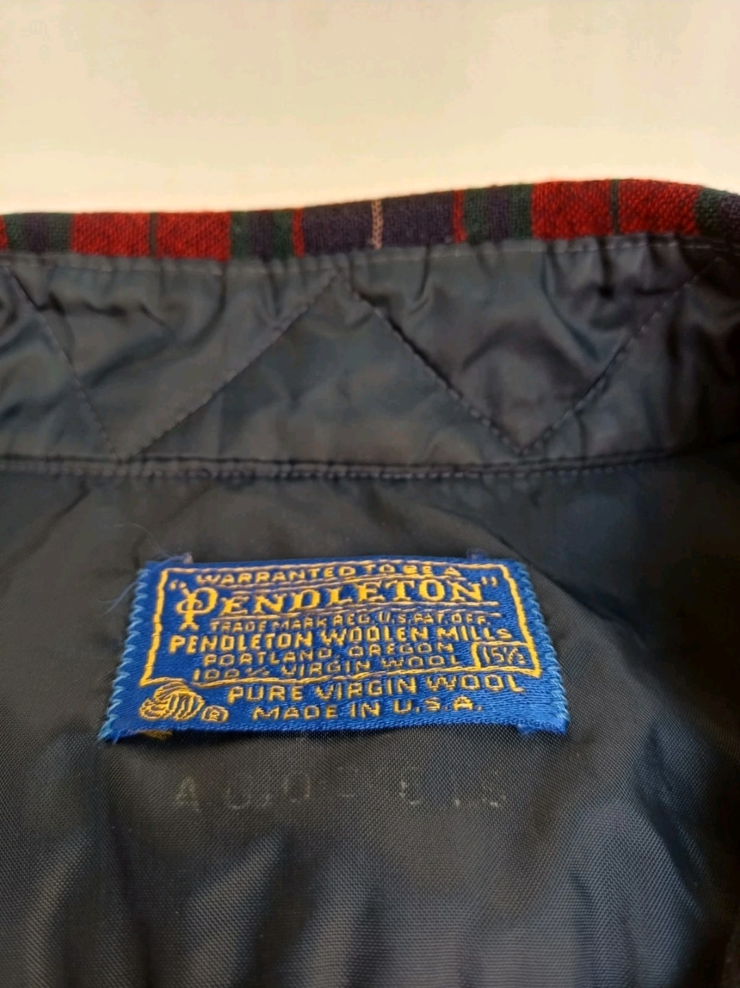 Vintage Pendleton Flannel Wool Plaid Button Shirt Size 15.5/Mens M