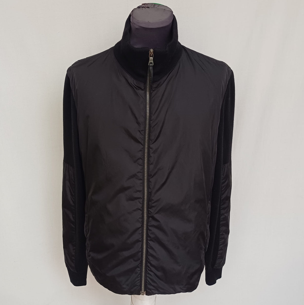 Vintage Prada Hybrid Wool/Nylon Zip-Up Cardigan Size 54