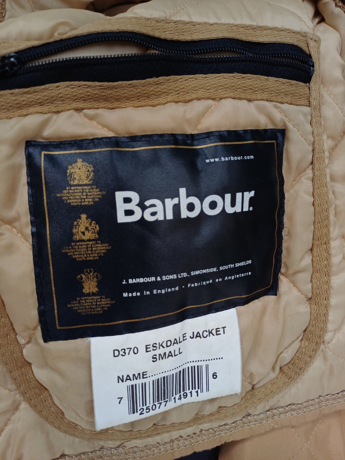 Barbour Eskdale Quilted Snap Padded Jacket Mens S