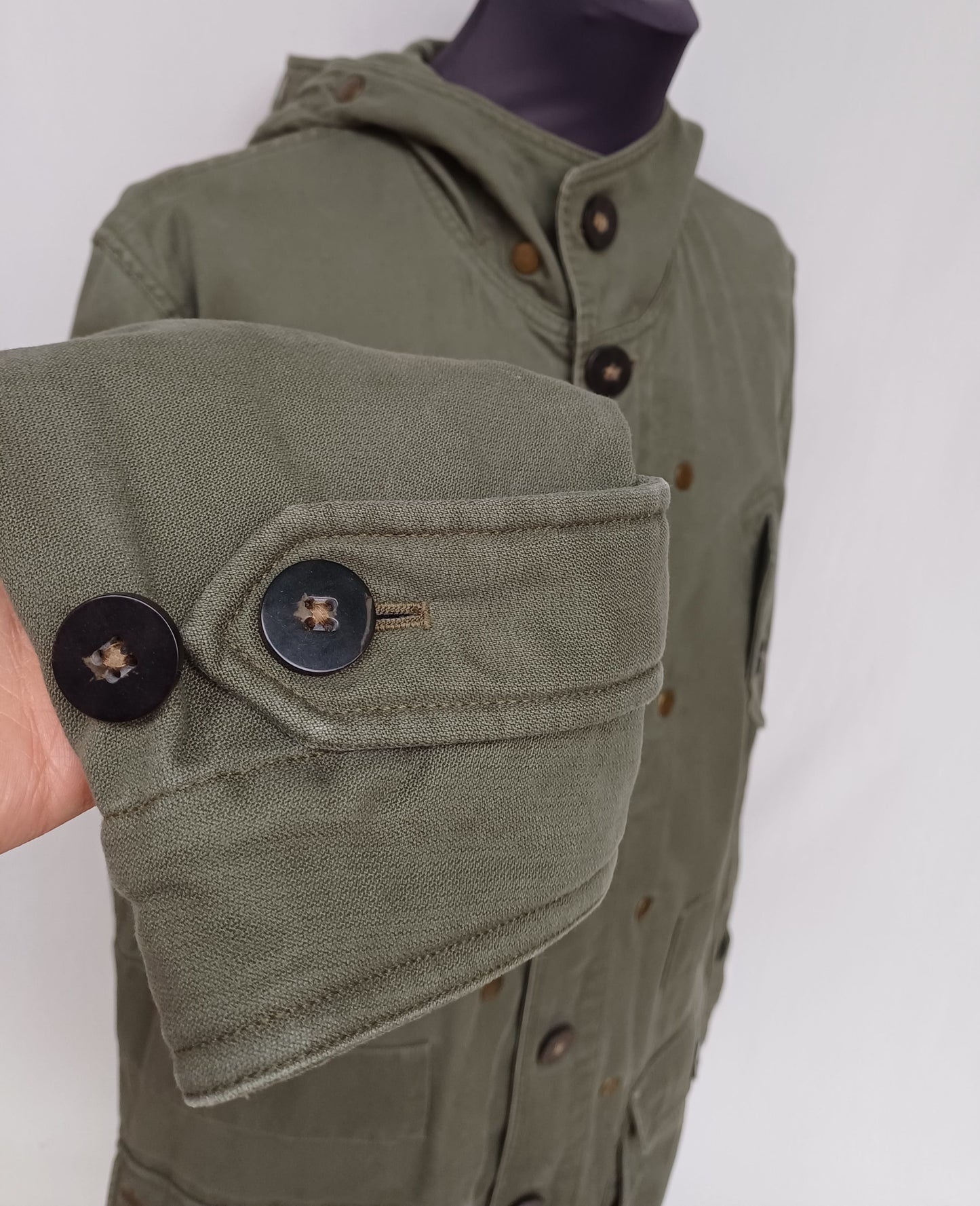 Lacoste Zip/Button Multi-Pockets Field Mens Hooded Jacket EU 50/Mens M/L