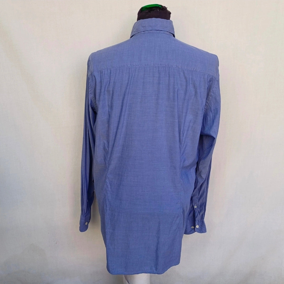 Eton Contemporary Fit Poplin Cotton/Modal L/S Button Shirt Size 39/15.5/Mens M