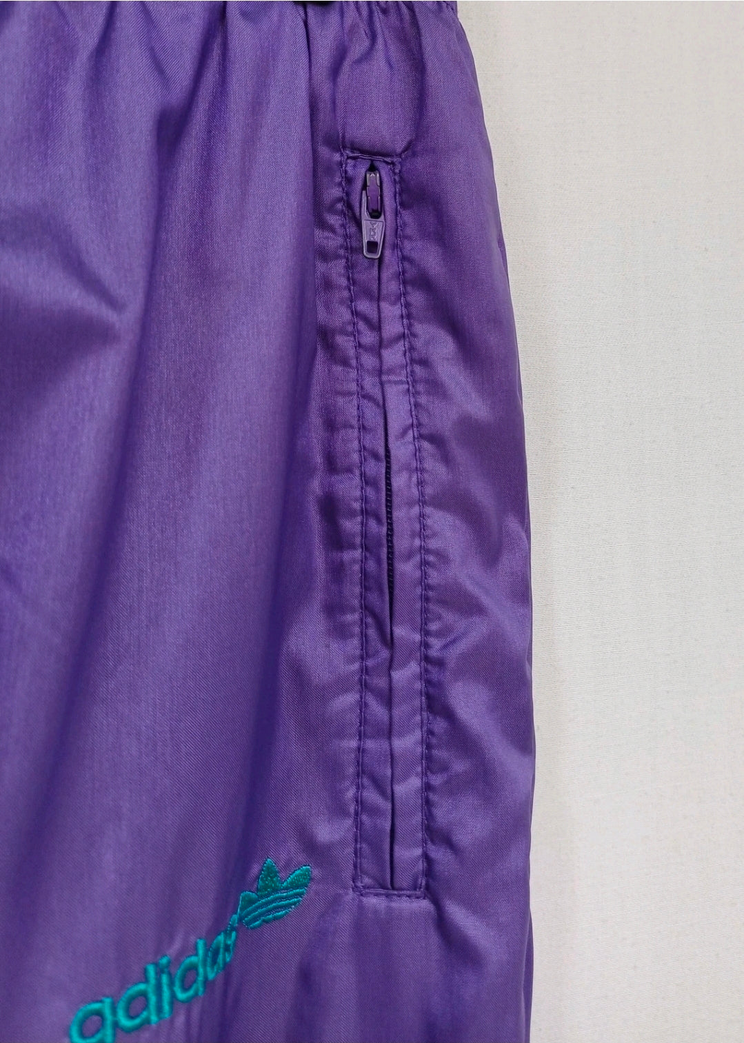 Vintage Adidas Shiny Nylon Zip Track Pants Trousers Size 4/Mens M