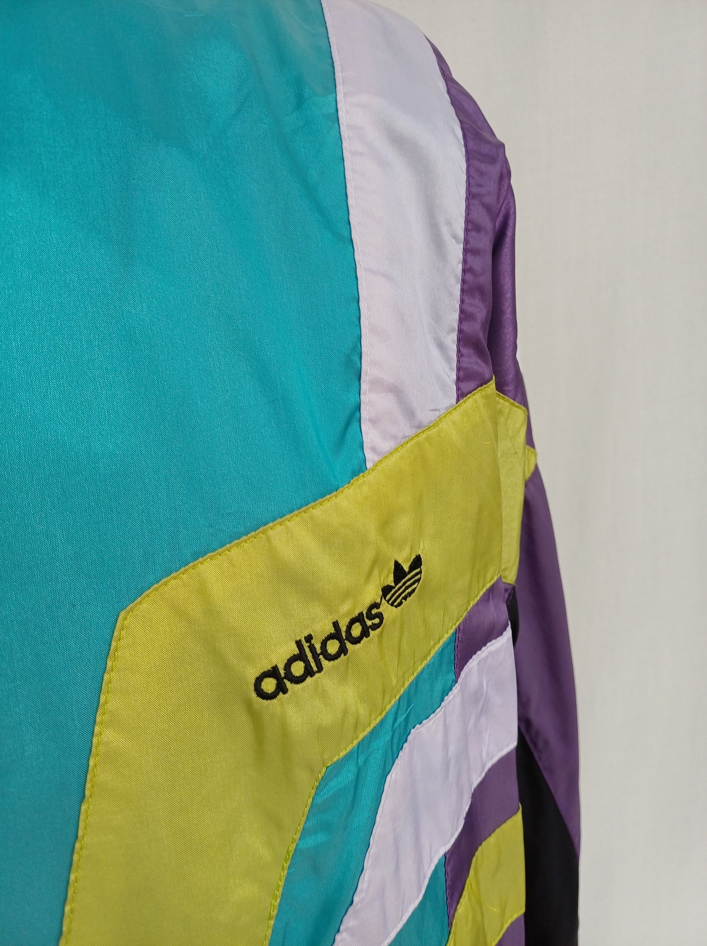 Vintage 90s Adidas Nylon Zip Track Top Jacket Mens M