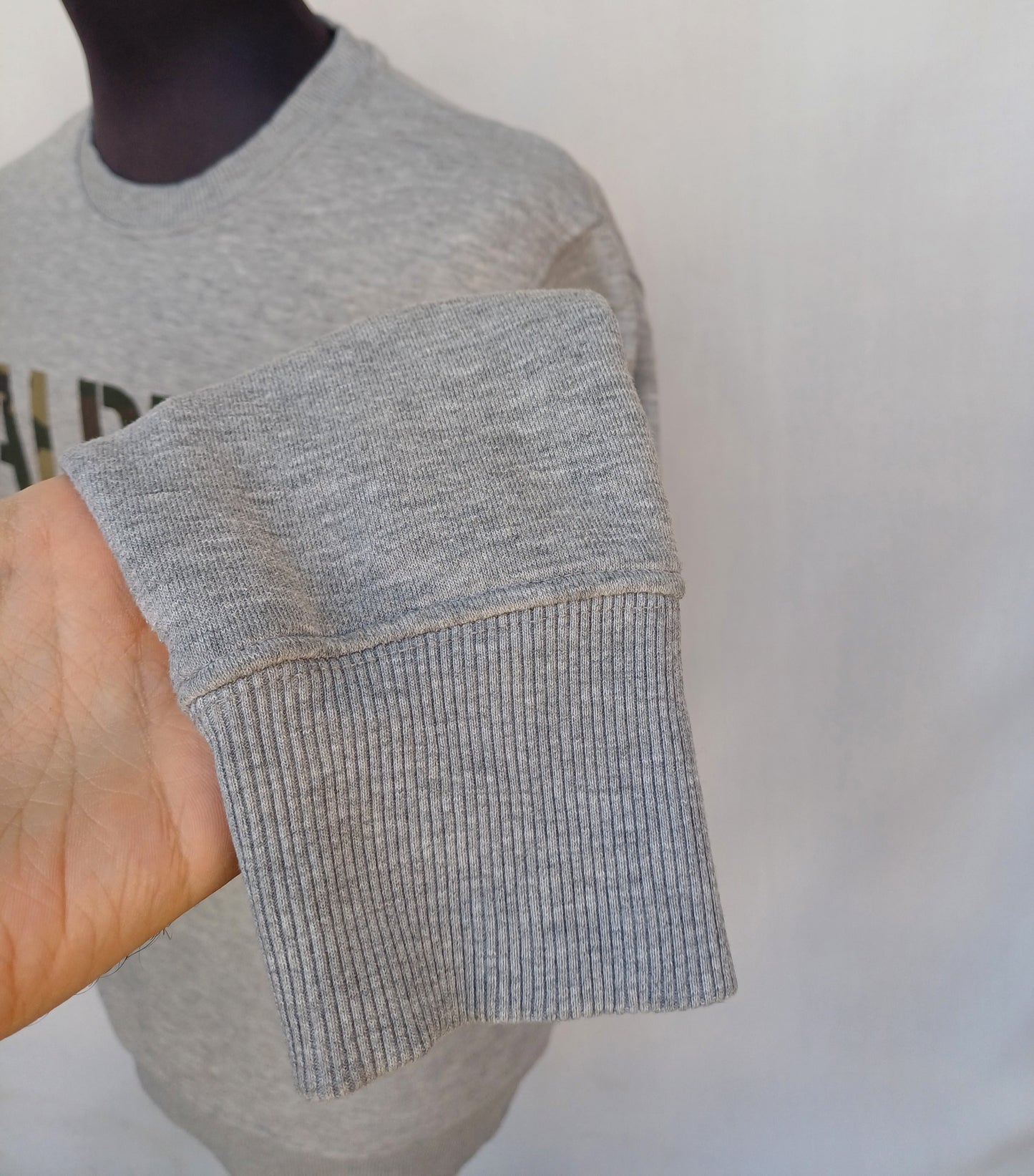 Alpha Industries Camo Print Crew Neck Cotton Pullover Sweatshirt Gray Mens S